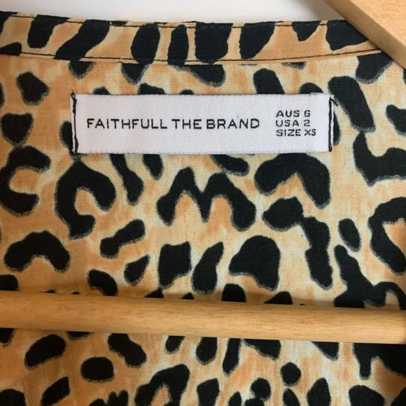 Faithfull The Brand Lavender Top Le Cinq Animal Print Size XS - Picture 4 of 12